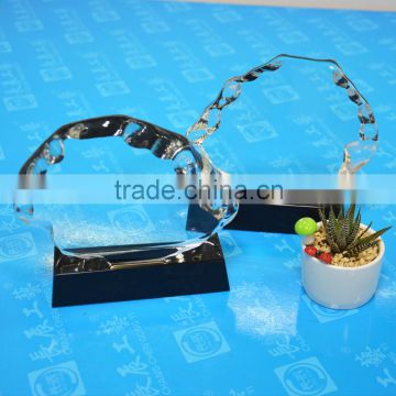 2016 custom crystal bank trophy with high end design made in guangzhou factory