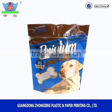 Customized doggy bag with stand up zipper resealable pet bags