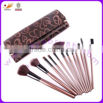 Real and Synthetic Hair Mett Wood Handle Cosmetic Brush Set