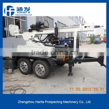 Wheel type high efficiency drilling rig for selling!HF150T multi-function water well drilling rig