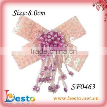 2013 popular new style handmade pink bead children shoe flower