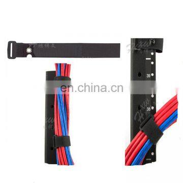Hook and Loop Cable Ties Black Cinch Straps with Eyelet