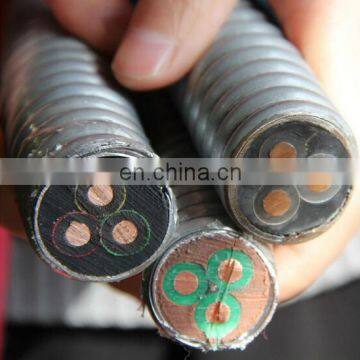 5 kv Flat 1AWG copper conductor EPR insulation NBR sheath galvanized steel tape interlocked armor Type ESP power cable
