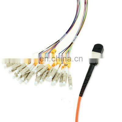 lc 4 fiber black patch cords 24 core MPO to LC Female Male  SM9/125 MM50/125 MM62.5/125 mtp10meter fc fiber patchcord