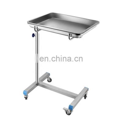 Hospital Stainless Steel Surgical Hydraulic Mechanical Mayo Table In Operating Room Medical Instrument Trolley For Sale