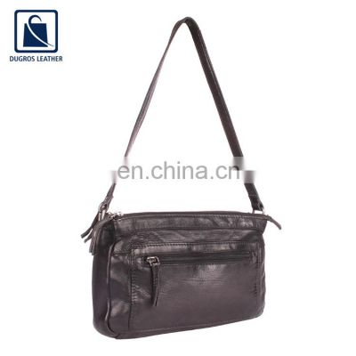 Silver Antique Fitting Vintage Style Modern Design Wholesale Genuine Leather Sling Bag for Women at Low Price