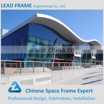 Unique design steel space frame building glass for shopping mall
