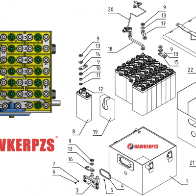 HAWKER FP22H1C1 NI-CD BATTERY F20/22H1C-1 Batteries