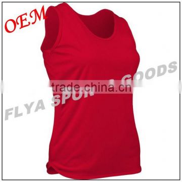 custom wholease plain sleeveless women's running singlet for Gym