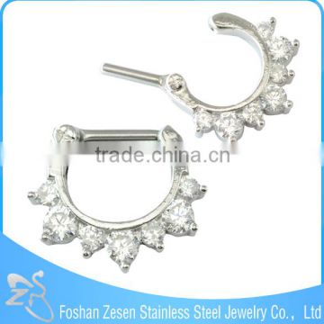 Hot Designs White Zircon Body Jewelry Nose Septum Piercing