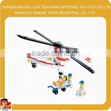 2014 Wangge creative education wholesale medical series rescue helicopter puzzle building blocks