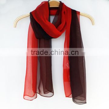 two-tone color silk chiffon scarf