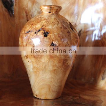 Wooden small delicate daily-use wine root urn for home decoration