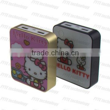 Cute HelloKitty pattern 5V 1A power bank power adaptor universal charger with various color and capacity 8450mah-20000mah