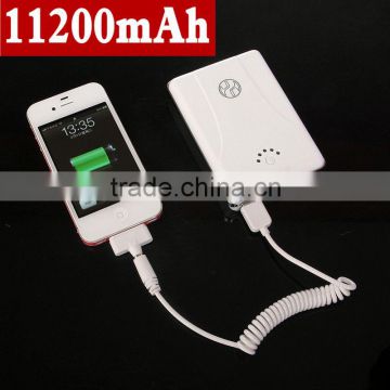 universal portable mobile power bank 11200mAh Double USB Mobile Phone Power Supply Power Pack A118, High Capacity