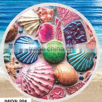 150 cm Customized Round Beach Towel with Tassels