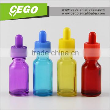 childproof and temper evident blue amber clear glass dropper bottle for e liquid