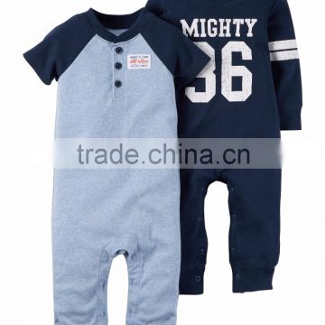 2016 DORISSA quality baby romper with number pattern 2-pack babysoft coveralls 100% cotton