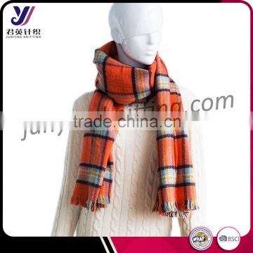 Professional women jacquard acrylic woven infinity scarf checked pashmina scarf wholesale china (can be customized)