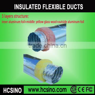 High quality fibeglass wool Insulated Acoustic flexible hose