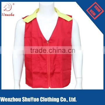 Sleeveless cheap work safety vest with pockets