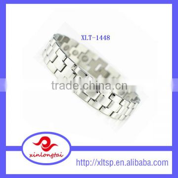 High quality 316l stianless steel magnetic silver bracelet