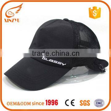 Unisex sports polyester flexfit caps mesh back trucker hat with earflap