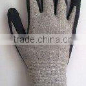 latex crinkle palm coated gloves industrial rubber gloves