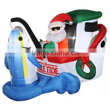 inflatable santa with tractor