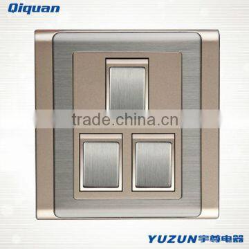 Stainless steel 3 gang wall switch