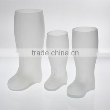 3 different sizes frosted boot-shaped beer glass