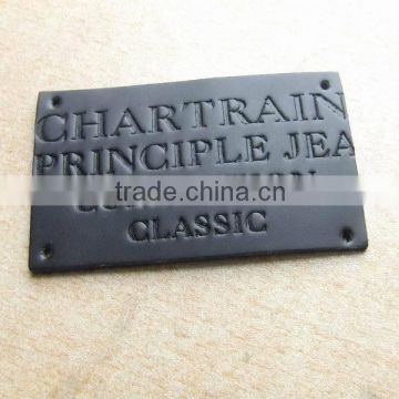 customized hot pressed leather labels