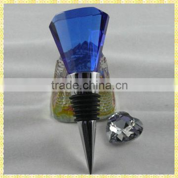 Decorative Blue Cut Crystal Novelty Wine Stoppers For Party Decoration