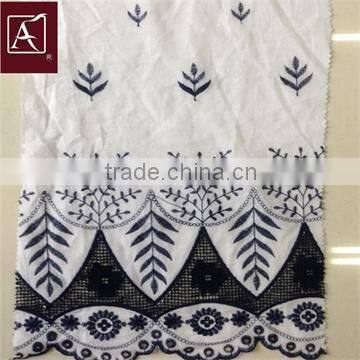 double border embroidery on cotton fabric