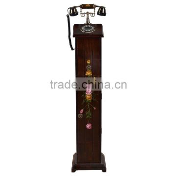 Antique telephone for home old style telephone wood decoration