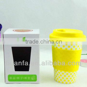 Hot new product 2015 double wall ceramic mug coffee mug with silicone lid