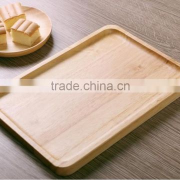 New style rectangular pine storage oil finished wooden tray for sale