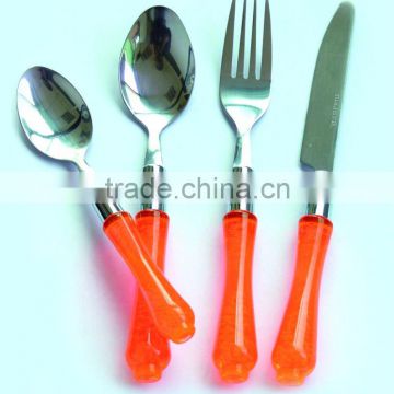 24pcs cutlery set with plastic handle