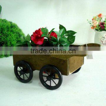 Mini wooden cart for flowers and plants