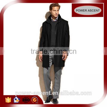 Professional Custom 100% Wool Tuxedo Style Men's Long Coat