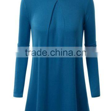 Women's long sleeve plain blank solid color modal t shirts manufacturer in China