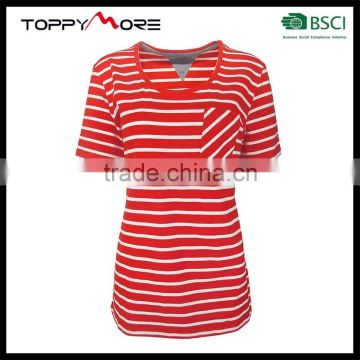 T092-1666RS OEM Stripe Cotton T Shirt Wholesale China