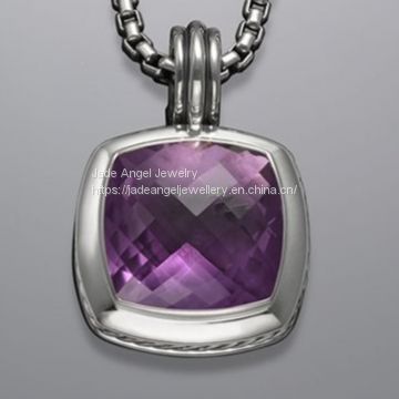 Sterling Silver DY Designs Inspired 17mm Amethyst Albion Pendant