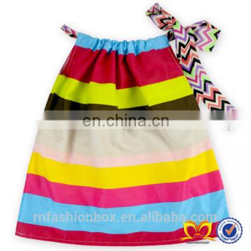 Colorful Stripes Pillowcase Dress Baby Cotton Frock Designs Baby Girl Frill Dress Baby Dress Designs Cheap Wholesale