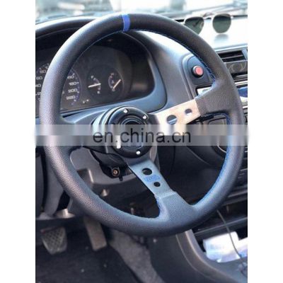 AOSU Universal 350MM 14 inch Suede PVC Drift Racing Style Steering Wheel