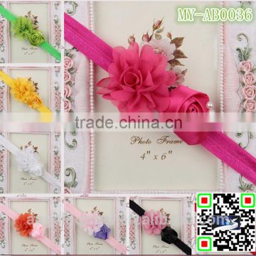 Mini Chiffon baby hair accessories headbands with rose flowers MY-AB0036