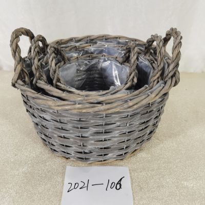 For Gardening Chinese Woven Willow Basket Square Wicker Baskets