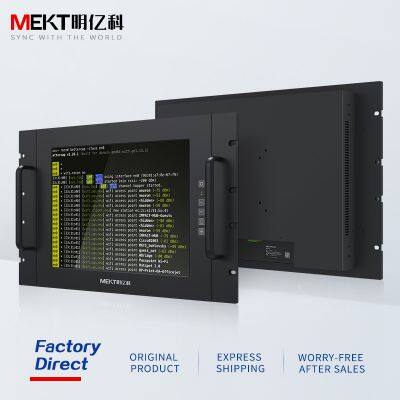 7U Rackmount 15 Inch Industrial Capacitive Touchscreen LCD Monitor  Server PC Rackmount Resistive HD Display Waterproof Front