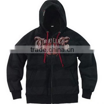 custom high quality cotton polyester men printed plain hoodie wholesale