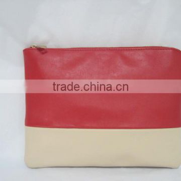 2015 fashional new style hot sale Clutch Handbag PU cosmetic bag zipper top